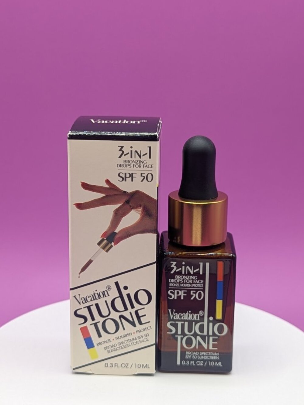 Vacation Studio Tone Bronzing Drops for Face SPF50 Travel Size NIB *Exp 7/2026